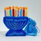 Rite Lite 11pc Blue and Purple Soft Plush Hanukkah Menorah Set with Candles 8.25"